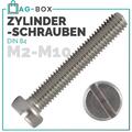 Zylinderschrauben DIN 84 Edelstahl A2 V2A Schlitz Zylinderkopf M4 M5 M6 M8 M10