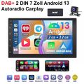 DAB+ Android 13 Autoradio 2 DIN Carplay 7 Zoll GPS NAVI RDS Bluetooth Kamera FM