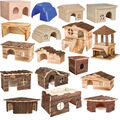 TRIXIE  Kunststoffhaus Holzhaus  für Nagetiere Kleintiere Haus aus Naturmaterial