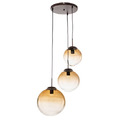 Globo Glas-Hängeleuchte Varus amber 3-fl Ø 51 cm Pendelleuchte Deckenlampe E27