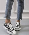 SEASTAR Damen Sneaker Turnschuhe Halbschuhe Blumen Schwarz Weiß Gr. 36 - 41