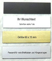 Namensschild, Klingelschild 60x15 mm Türschild Briefkastenschild  mit Gravur 