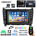 64G Android 13 Carplay Autoradio GPS WIFI BT Für Mercedes C/CLK Klasse W203 W209