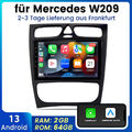 CarPlay 9"Android13 Autoradio GPS Navi DAB+ WiFi Für Mercedes Benz CLK W209 W203