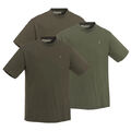 Pinewood Herren 3er-Pack T-Shirt Mehrpack Stickerei grün-braun-khaki Gr. M - 5XL