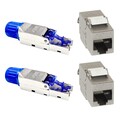 Cat8.1 Rj45 2x Netzwerkstecker + 2 Keystone Netzwerk Buchse Modul werkzeuglos