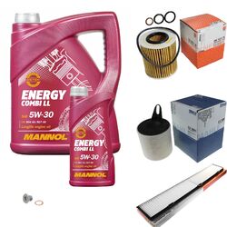 MAHLE Inspektionspaket 6L MANNOL 5W-30 Energy Combi LL für BMW 1er 116i 118i