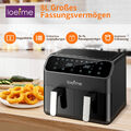 8L Doppel Heißluftfritteuse Dual Zone Air Fryer Digital Heißluft-Fritteuse 2000W