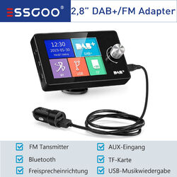 ESSGOO 2.8" DAB+ Autoradio Adapter Bluetooth Wireless FM Transmitter EmpfäNger