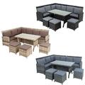 Polyrattan Essgruppe 20tlg Lounge Möbel Sofa Gartenset Gartengarnitur Sitzgruppe