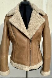 Cabrini Damen Lederjacke aus Feinstem Lammnappa / Gr. 36 / Beige