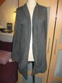 Damen Feinstrick Jacke, Lang Arm, Gr. 42, Dunkel Grau, Polyestermischung, "Zero"