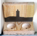 Kerzenhalter inspiriert von Scrabo Tower Newtownards Epoxidharz Inlays