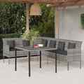 Gartenmöbel Essgruppe Lounge Sitzgruppe Gartengarnitur 2-tlg. Poly Rattan vidaXL