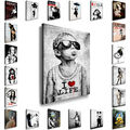 BANKSY 40 St BILDER OHNE RAHMEN Wandbilder 150 x 100 cm XXL Leinwand Stencil Art