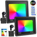 RGB LED Fluter Außen Strahler Flutlicht Scheinwerfer Gartenlampe Dimmbar 10-100W