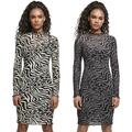 Urban Classics Ladies AOP Double Layer Dress Kleid Zebramuster Mini-Kleid Jersey