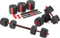 Gymtek® verstellbare Kurzhantel Set 20kg - Hantelgriffe + Langhantel Verbindung