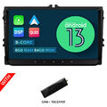 DAB+ Android 13 8-Kern 6+64 Autoradio CarPlay GPS Für VW Golf 5 6 Polo 6R Touran