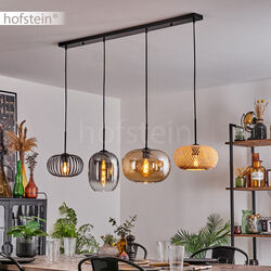 Schlaf Wohn Ess Zimmer Beleuchtung Glas Bambus Hänge Lampe Pendel Leuchte modern