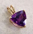 Gold Kette Anhänger Gelbgold 375 9K mit elegante groß Amethyst, Neuwertig,Top 🎀