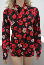 Marccain Cardigan Bluse Blouson mit Schalkragen 36 N2 Small  Blumen Floral