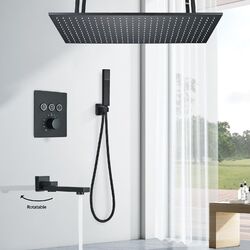 40*80cm Unterputz Thermostat Duscharmatur Set Regendusche Duschsystem Kopfbrause