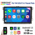 9" Android13 Autoradio 32G Carplay Für VW Golf 5 Tiguan Caddy GPS Navi SWC FM BT