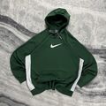 Vintage Nike 2000er NikeFit Grün Pullover Big Swoosh Gr. XXL Hoodie