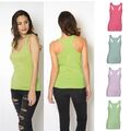 Damen Tank-Top Racerback Trägershirt Shirt Tanktop 100% Baumwolle Gr. S-XL