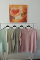 Neu Shirt Tunika Hängerchen Pullover Lochi Cut Strick Häkel  Made Italy 46,48,50