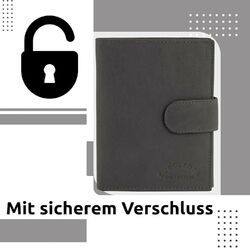 Damen & Herren Geldbörsen 100% Echtes Leder mit Druckknopf Verschluss Hochformat