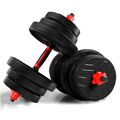 2in1 Kurzhantel Langhantel 2erSet Hantel Hantelset Dumbbell Gewichte verstellbar