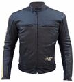 Herren Retro Biker Lederjacke Motorrad Jacke Caffe Race Chopper Vintage BIESSE