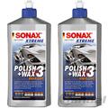 2x 500ml SONAX XTREME POLISH+WAX 3 HYBRID NPT LACKVERSIEGELUNG POLITUR WACHS