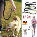 1 - 2 x Hundeleine Joggingleine Laufleine mit Bauchgurt zum Joggen mit Hund DE