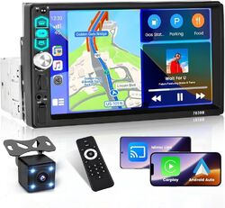 7" Autoradio 1Din Apple Carplay/Android Auto Navi Touchscreen Bluetooth FM USB