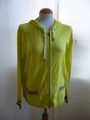 Jacke Strickjacke Cardigan MARC CAIN SPORTS Gr.N6 44 gelb-grün Feinstrick Kapuze