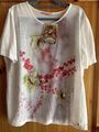 LOLA PALTINGER HIMMELBLAU COUTURE SHIRT GR. 50 Weiß mit bunten Blumen