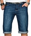 A. Salvarini Designer Herren Jeans Short kurze Sommer Hose Jeansshorts Bermuda