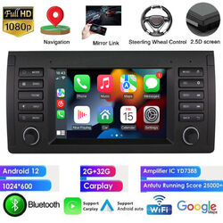 32GB Android 13 Autoradio Carplay GPS Nav BT WIFI SWC DAB Für BMW 3er E39/X5 E53