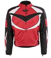 Motorrad Textil Jacke Motorradjacke kurz mit Protektoren rot schwarz weiss 4 XL