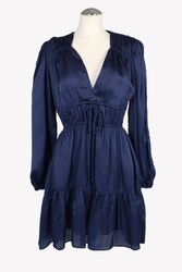 Maje Damen Kleid Gr. 32 (FR 34) Blau A-Linie Dress