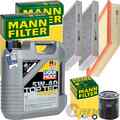 MANN INSPEKTIONSPAKET+5L LIQUI MOLY 5W40 ÖL passend für RENAULT LAGUNA III 140PS