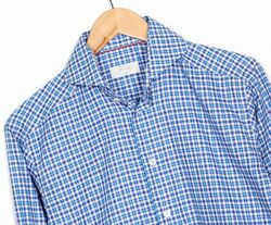 ETON Hemd Herren Größe 38 15 Small Slim Fit Langarm Cutaway Twill Plaid VR1313