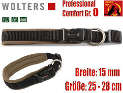 Wolters Halsband Professional Comfort 0 Hundehalsband gepolstert schwarz-braun