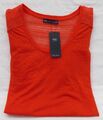 DAMEN MARKS AND SPENCER HELLORANGE KURZARM TOP MIT LEINEN GRÖSSE 18