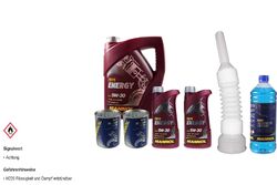 5L MANNOL Motoröl Energy 5W-30 API SL inkl. Additiv Auslaufschlauch Reiniger