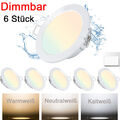 6X LED Einbaustrahler Dimmbar Spots 230V Flach Einbauleuchten Deckenleuchte Set