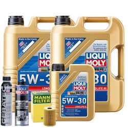 Motoröl 5W30 LIQUI MOLY Longlife Iii 11L +MANN Ölfilter +Spülung +Cera Tec